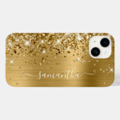 Coques Case-Mate iPhone Glittery Gold Glam Girl Swash Signature (Verso (horizontal))