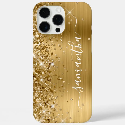 Coques Case-Mate iPhone Glittery Gold Metallic Girl Signature (Verso)