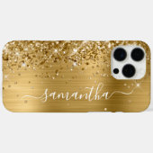 Coques Case-Mate iPhone Glittery Gold Metallic Girl Signature (Verso (horizontal))