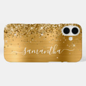 Coques Case-Mate iPhone Glittery Gold Metallic Girl Signature (Verso (horizontal))