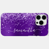 Coques Case-Mate iPhone Glittery Indigo Purple Glam Girl Signature (Verso (horizontal))