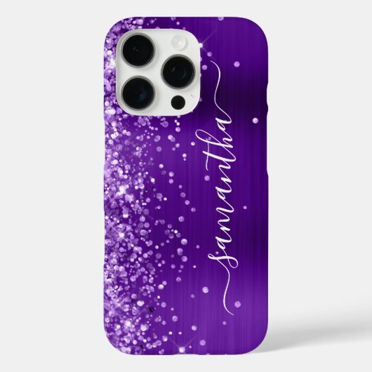 Coques Case-Mate iPhone Glittery Indigo Purple Glam Girl Signature (Verso)