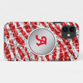 Coques Case-Mate iPhone Glitz Zebra Red monogramme iPhone "argent" (Dos (Horizontal))
