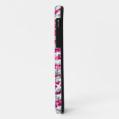 Coques Case-Mate iPhone Glitz Zebra rose monogramme iPhone noir (Dos/Gauche)