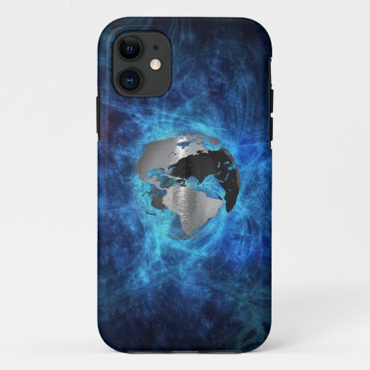 Coques Case-Mate iPhone Globe de la terre en métal (Dos)