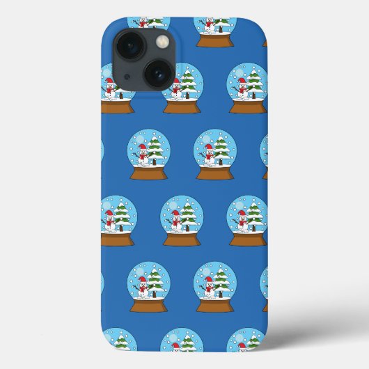 Coques Case-Mate iPhone Globe de neige avec Snowman et Pine Tree (Verso)