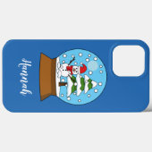 Coques Case-Mate iPhone Globe des neiges avec Snowman et Pine Tree | Perso (Verso (horizontal))