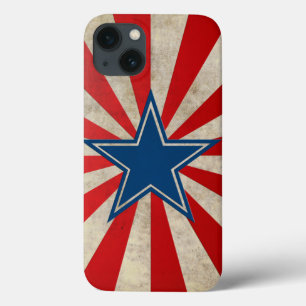 Coques Pour iPhone Gloire vieillissante - Rouge, Blanc et Bleu Étoile