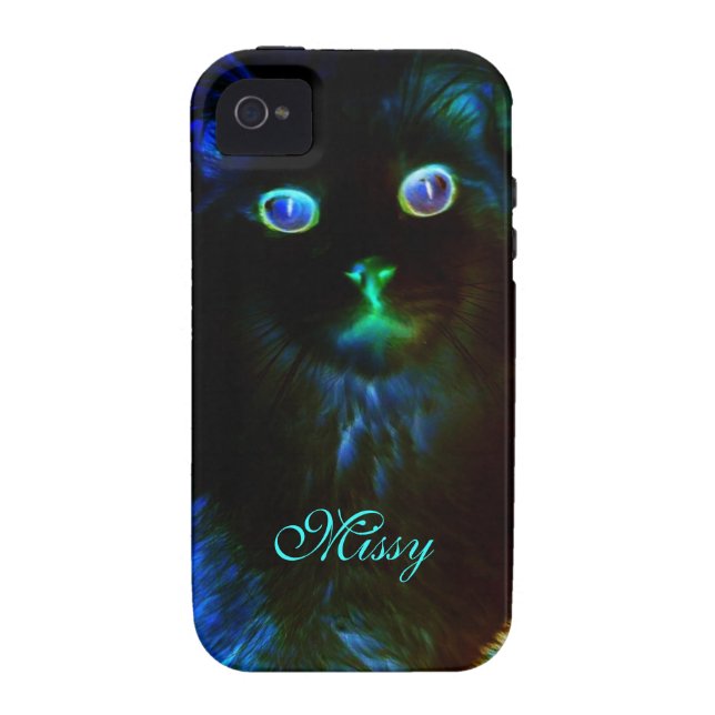 Coques Case-Mate iPhone Glow In The Dark Cat iPhone 4 Case (Dos)