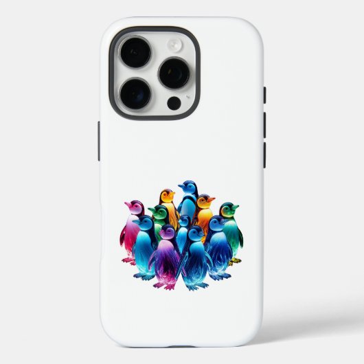 Coques Case-Mate iPhone Glowing Cute Penguins (Verso)