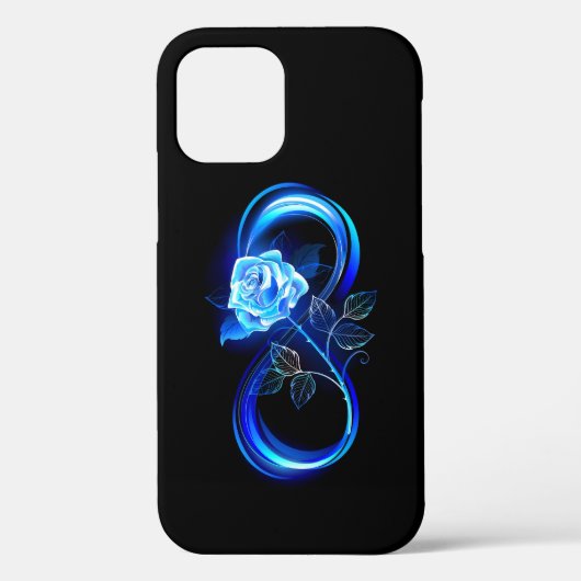 Coques Case-Mate iPhone Glowing infinity with blue rose (Verso)