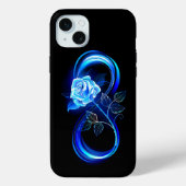 Coques Case-Mate iPhone Glowing infinity with blue rose (Verso)