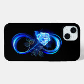 Coques Case-Mate iPhone Glowing infinity with blue rose (Verso (horizontal))