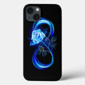 Coques Case-Mate iPhone Glowing infinity with blue rose (Verso)