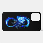 Coques Case-Mate iPhone Glowing infinity with blue rose (Verso (horizontal))