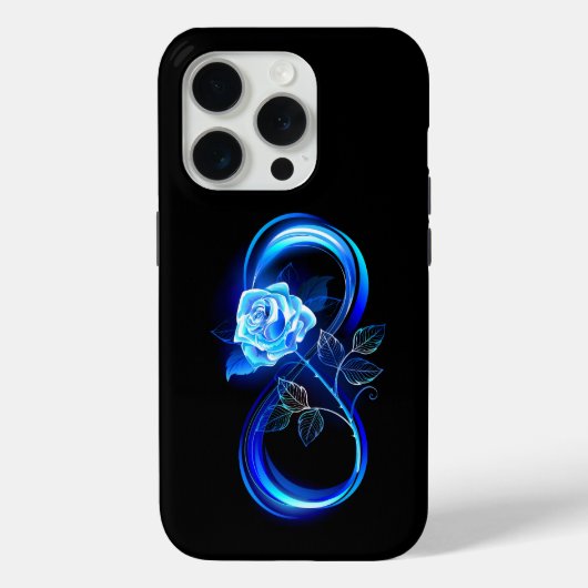 Coques Case-Mate iPhone Glowing infinity with blue rose (Verso)