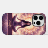 Coques Case-Mate iPhone Glowing Mandala Meditation Woman Custom Name       (Verso (horizontal))