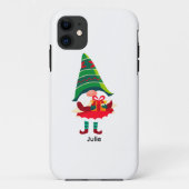 Coques Case-Mate iPhone Gnome de Noël personnalisée tenant une boîte cadea (Dos)