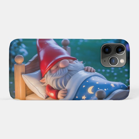 Coques Case-Mate iPhone Gnome endormi dans un jardin nocturne (Dos (Horizontal))