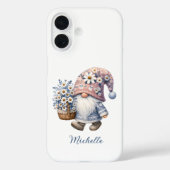 Coques Case-Mate iPhone Gnome Fleurs de Printemps Rose Bleu (Verso)
