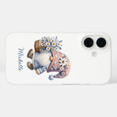 Coques Case-Mate iPhone Gnome Fleurs de Printemps Rose Bleu (Verso (horizontal))