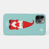 Coques Case-Mate iPhone Gnome heureux avec cœur sur sarcelle (Dos (Horizontal))