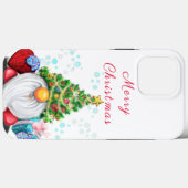 Coques Case-Mate iPhone Gnome mignonne avec arbre de Noël Casquette et cad (Verso (horizontal))