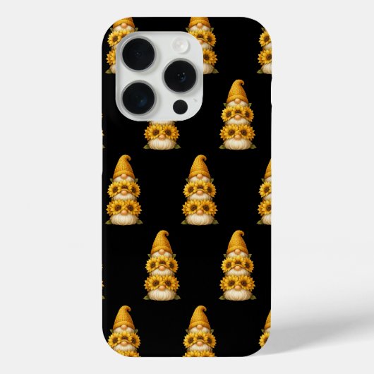 Coques Case-Mate iPhone Gnome Tournesol Sourires Cachés Sous le Doré (Verso)