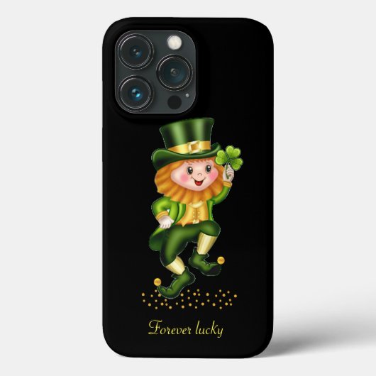 Coques Case-Mate iPhone Gnome vert très chanceux sur noir (Verso)