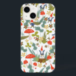 Coque Pour iPhone 14 Gnomes des bois<br><div class="desc">Motif à thème Whimsical vert et rouge boisé conçu par Shelby Allison avec de minuscules personnages de gnome,  champignons,  fleurs et feuillage.</div>