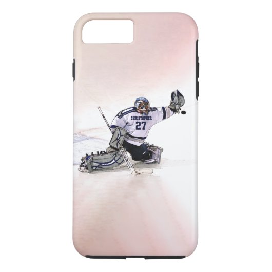 Coques Case-Mate iPhone Goalkeeper De Hockey Sur Glace Avec Votre Nom Dess (Dos)