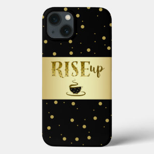 Etui iPhone Case-Mate Gobelet à café en papier d'aluminium noir et or Co