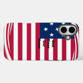 Coques Case-Mate iPhone God Bless Our Home : USA Flag Swirl Art (Verso (horizontal))