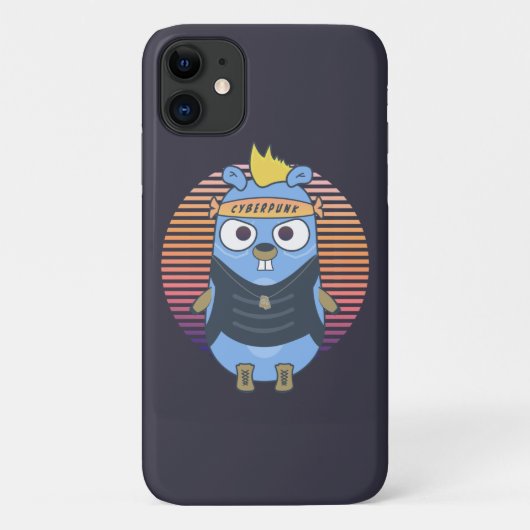 Coques Case-Mate iPhone Golang gopher dans le style cyberpunk (Dos)
