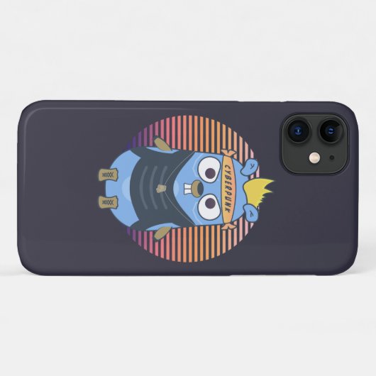 Coques Case-Mate iPhone Golang gopher dans le style cyberpunk (Dos (Horizontal))