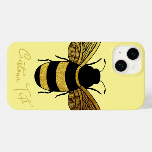COQUES Case-Mate iPhone GOLD BLACK BUMBLEBEE CALLIGRAPHIE TEXTE SHINY BEE (Verso (horizontal))