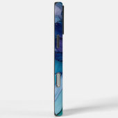 Coques Case-Mate iPhone Gold Blue Aqua Turquoise Flower (Verso / Droite)