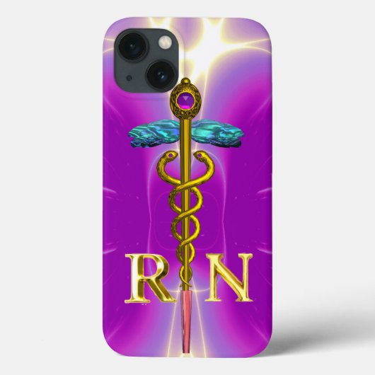 Coques Case-Mate iPhone GOLD CADUCEUS INSCRIT INFIRMIER SYMBOLE Pink Fuchs (Verso)