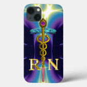 Coques Case-Mate iPhone GOLD CADUCEUS SYMBOLE INFIRMIER INSCRIT Purple Blu (Verso)
