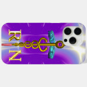 Coques Case-Mate iPhone GOLD CADUCEUS SYMBOLE INFIRMIÈRE ENREGISTRÉ Purple (Verso (horizontal))