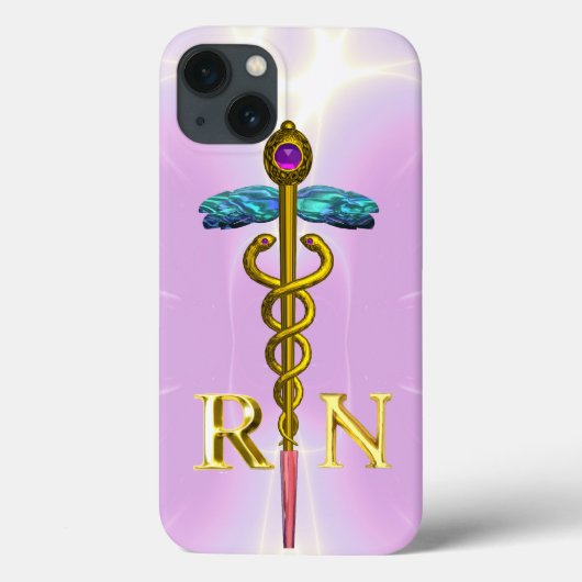COQUES Case-Mate iPhone GOLD CADUCEUS SYMBOLE INFIRMIÈRE INFIRMIÈRE CLAIR  (Verso)
