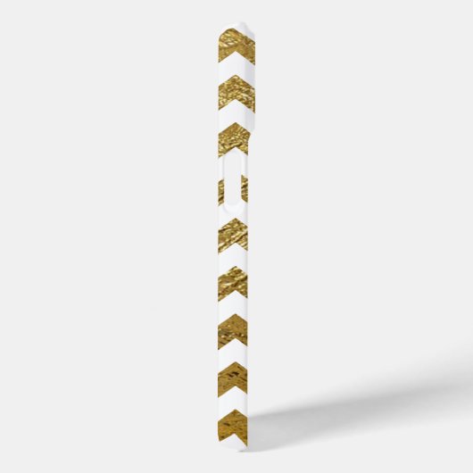 Coques Case-Mate iPhone Gold Chevron Stripes Monogramme (Verso / Droite)