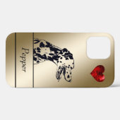 Coques Case-Mate iPhone Gold / Coeur rouge encastré Chien dalmate iPhone 1 (Verso (horizontal))