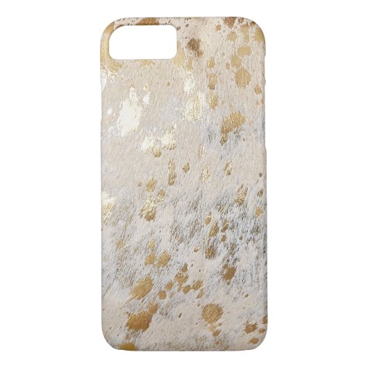 Coques Case-Mate iPhone Gold Cowhide Print Metallic (Dos)