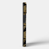 Coques Case-Mate iPhone Gold Damask Floral sur Black Mariage cadeau (Verso / Droite)