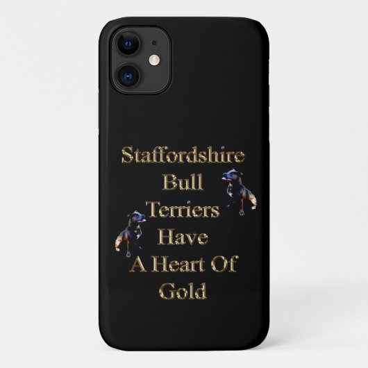 Coques Case-Mate iPhone Gold Design Staffordshire Bull Terrier (Dos)