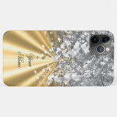 Coques Case-Mate iPhone Gold et fausse parties scintillant personnalisée  (Dos (Horizontal))