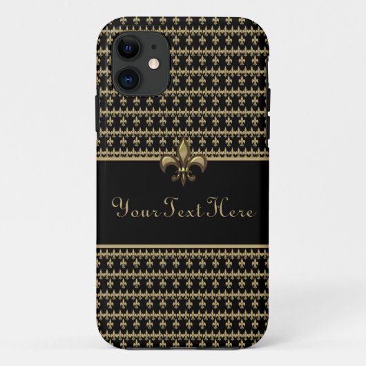 Coques Case-Mate iPhone Gold Fleur de Lis noir (Dos)