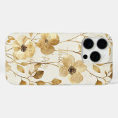 Coques Case-Mate iPhone Gold Flowers Inspirational Happy Thoughts (Verso (horizontal))