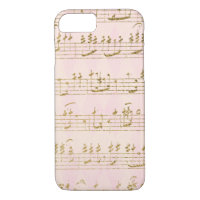 Gold Foil et Rose Gold Musical Notes Motif